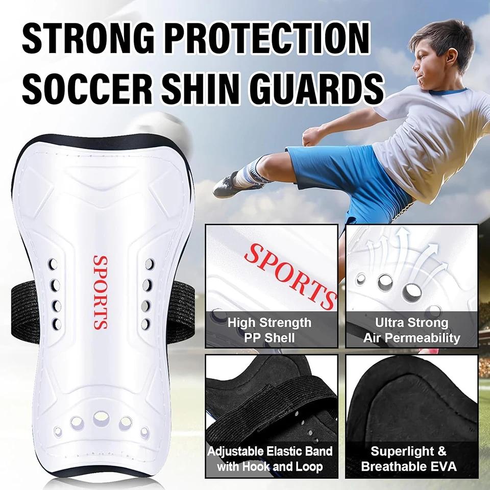 Loogdeel 1Pair Soccer Shin Guards for Children Youth Adults Football Leg Pads Calf Protection Shin Support Straps