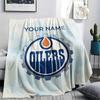 Custom Name,Edmonton Oilers Printed Flannel Blanket, Soft Throw for Bedroom Sofa, Washable, Christmas Present, Great Gift.