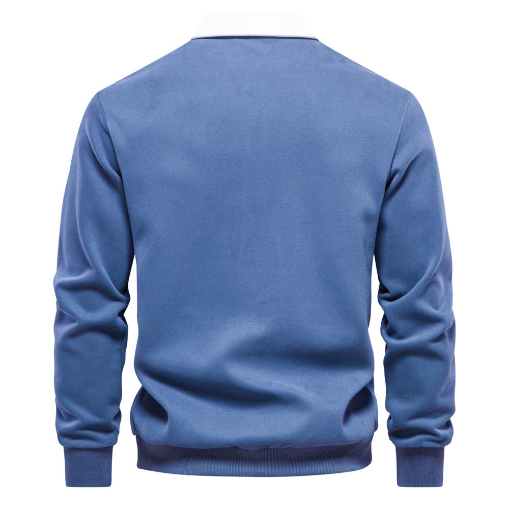 TrendHub New Autumn Fashion Design Polo Neck Sweatshirts for Men Casual and Social Wear Quality Cotton Mens Sweatshirts