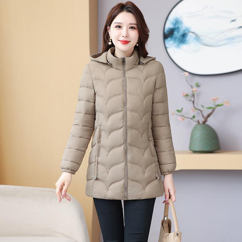 Down cotton-padded clothes for women's winter long cotton-padded clothes, slim and thin, thickened large-size cotton-padded jacket.