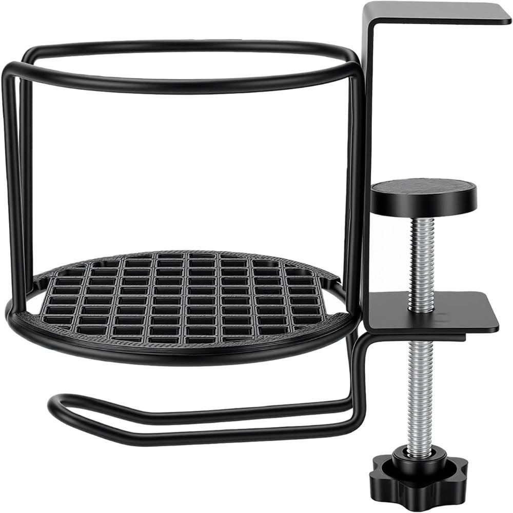 Anti-Spill Desk Cup Holder Clamp On Design 2-in-1 Cup Holder Table Drink Bottle Holder  For Desk