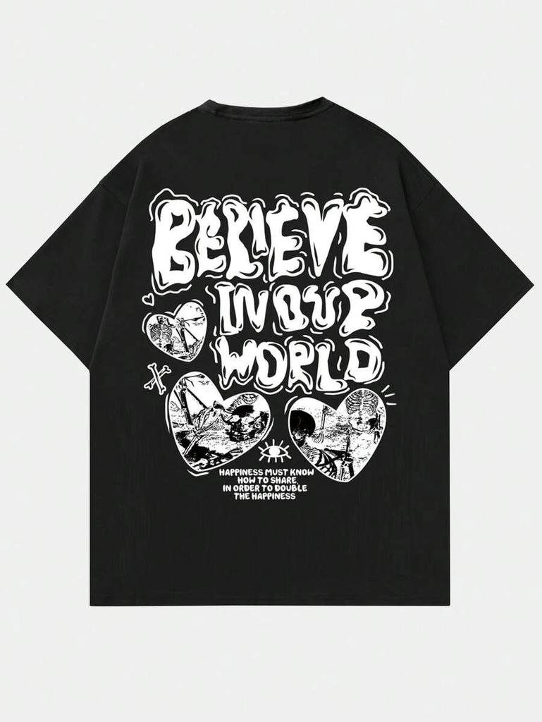 Men Street Life Slogan T-Shirt – Casual Graphic Tee for School, Urban Streetwear