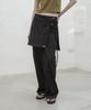 Mosyupamosyu Strap Skirt Pants [Black]