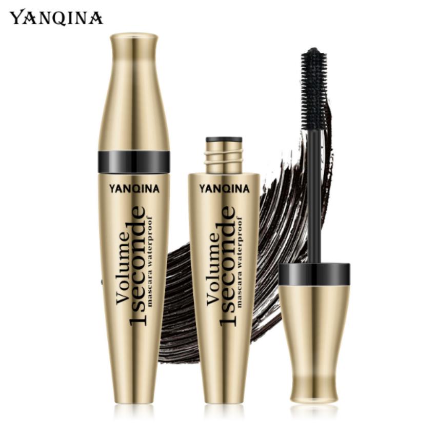 Schwarze Wimperntusche   3D Wasserdichte Wimperntusche Flüssige Faser Schwarze Wimpern Lockenbürste Lang Anhaltendes Augen-Make-up Verlängerung Wimperntuschenbürste