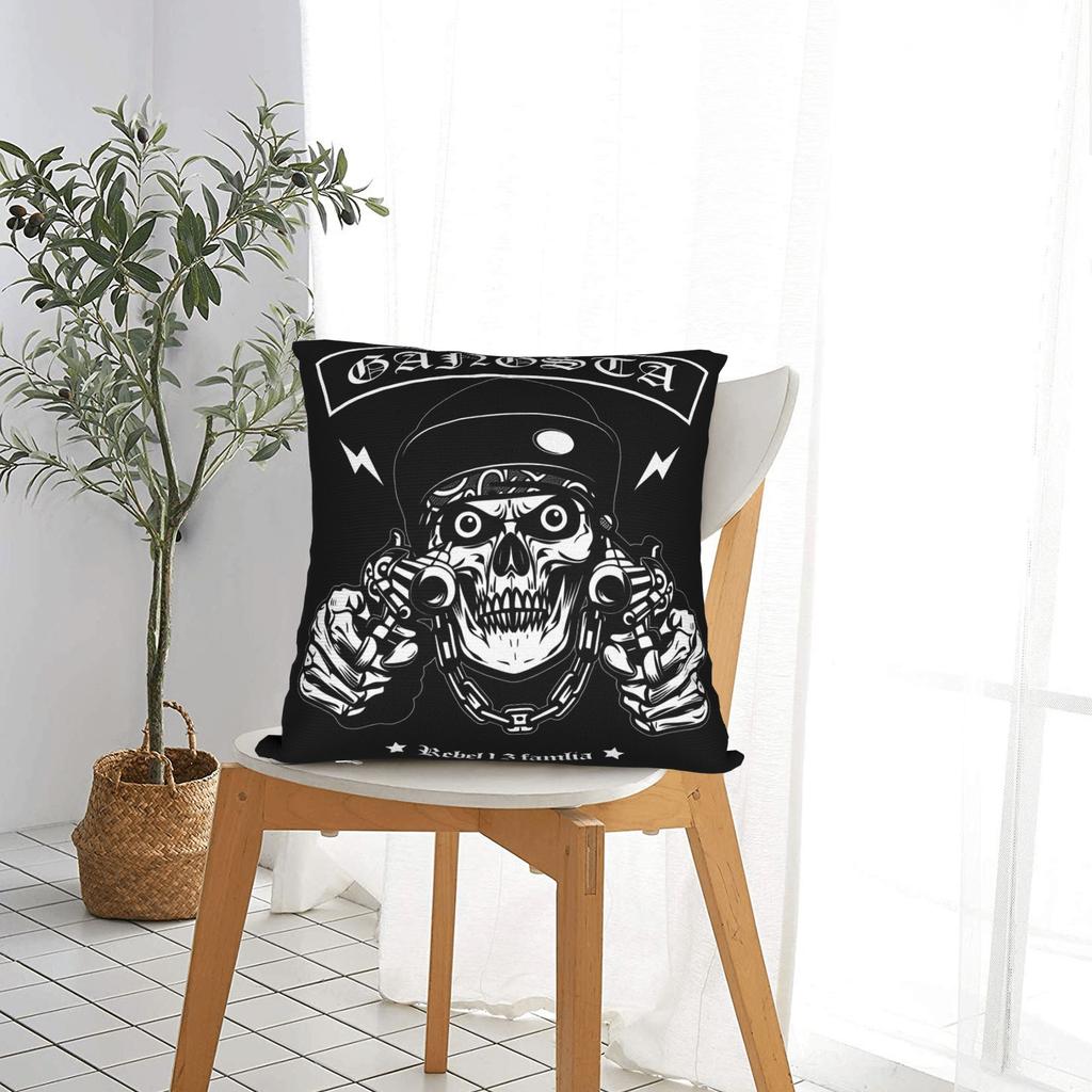 Black Grey Skull Face Día De Los Muertos Pillowcases Funny Pillow Case For Sofa Home Decoration Design Pillow Cover