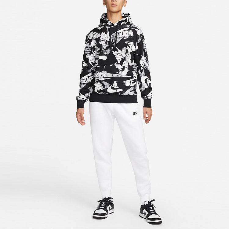 Nike Allover Logo Print Hoodie Sweatshirt Men Tops Black DM6882-010