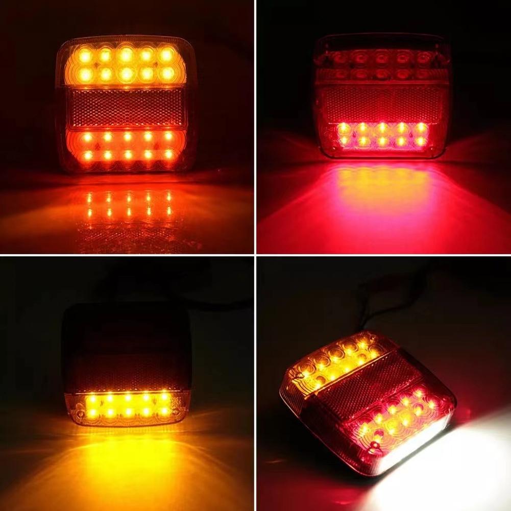 4PCS/2PCS Stop Tail Lights IP65 Waterproof 12V 26 LED Tail Light Super Bright Car Number Plate Light for Trailer Truck Caravan
