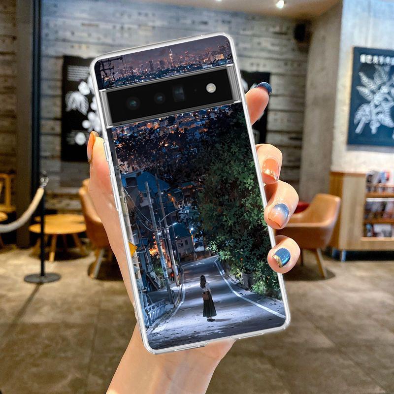 Phone Case For Google Pixel 9 8 7 6 9A 8A 7A 6A 5 4 5A 4A 3A Pro XL Soft TPU Cover Landscape Japan Series Aestheticism Scenery