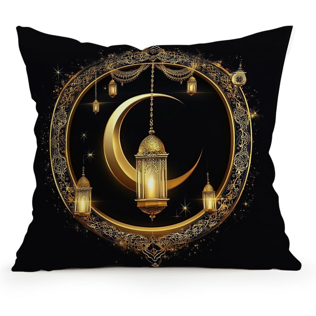 ramadan golden lantern moon Cushions Pillowcase Polyester Cushion Cover Throw Pillow Pillowcover Home Car Sofa Decor