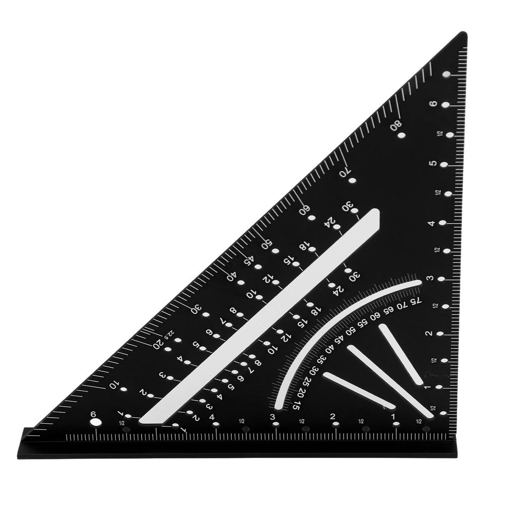 7 Inch 90 Degree Rafter   Protractor Aluminum Alloy Woodworking Triangular Ruler Multi Angle Msuring Marking Tool