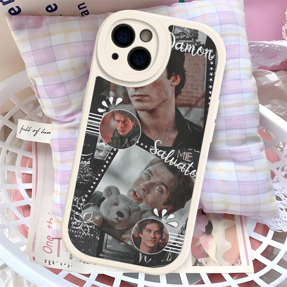 The Vampire Diaries Damon Salvatore Phone Case For IPhone 16 15 14 13 12 11 Pro Max Plus Leather Cover
