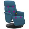 VidaXL Fauteuil inclinable de massage avec repose-pied bleu velours 356692