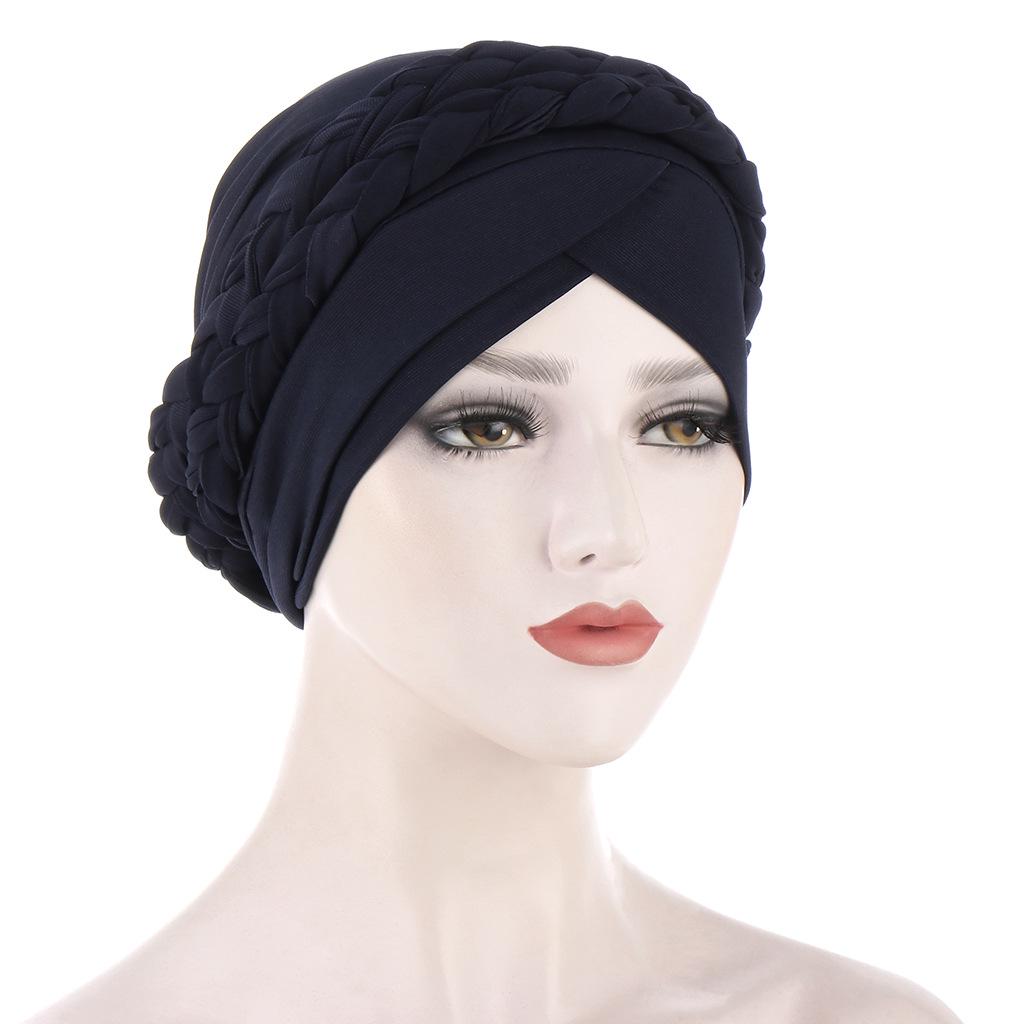 

Стильный европейский и американский тюрбан с кристальной плиссировкой: Тюрбан-коса для мусульманской одежды M (56-58cm)