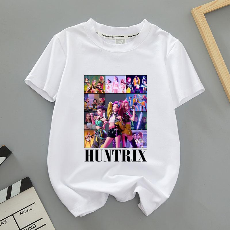 Kpop Lovci démonů Dětské oblečení Tričko s krátkým rukávem Kpop Lovci démonů Tygří Harajuku Tričko pro chlapce dívky Dárek