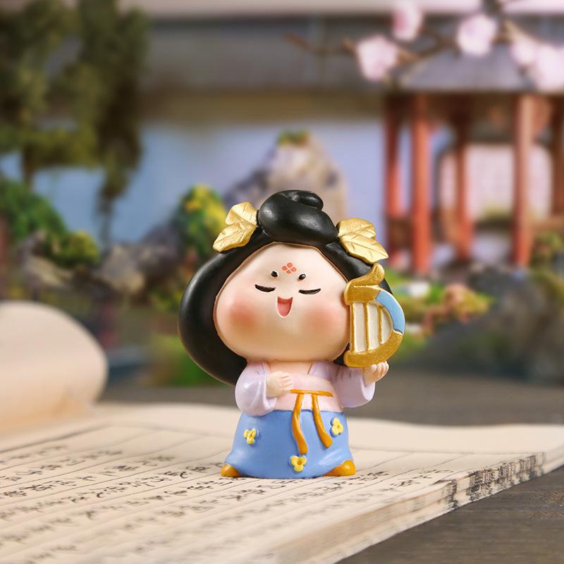 Kreativer Handyhalter im Stil der Tang-Dynastie mit Glücksbringer: Exquisites Harzornament