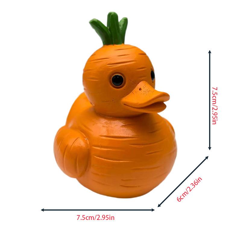 Cute Fruit and Vegetable Duck Resin Statues, Fun and Interesting Duck Ornaments, Creative Gifts for Bedroom and Living Room Shelves