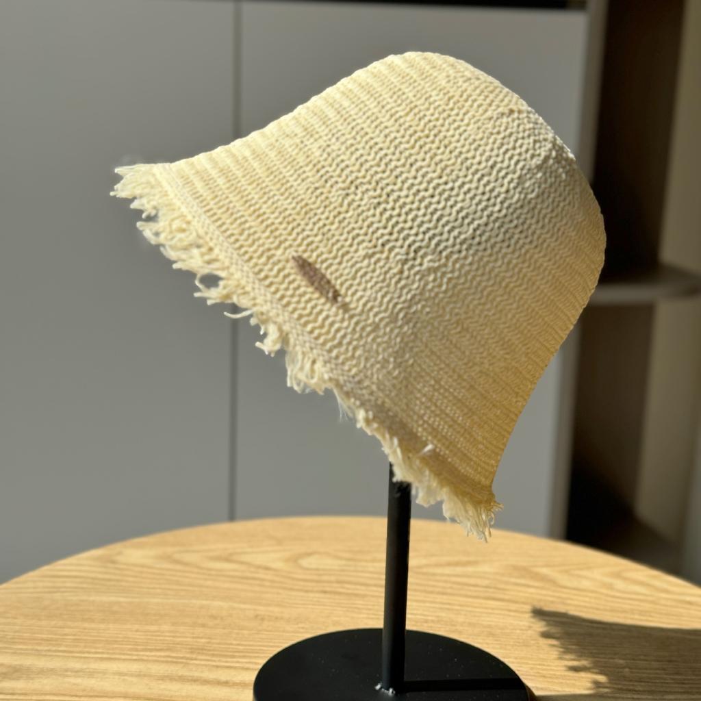 New Spring and Summer Hat Sun Hat Woven Seaside Bucket Hat Breathable Bucket