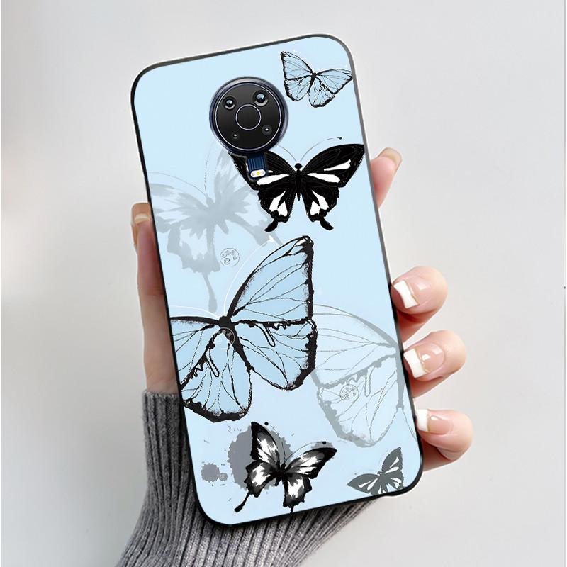 Printed Phone Case For Nokia G10 / Nokia G20 / Nokia 6.3 Fundas Soft Silicone Black Shell Cover Cute Flower Cartoon Casing Coque