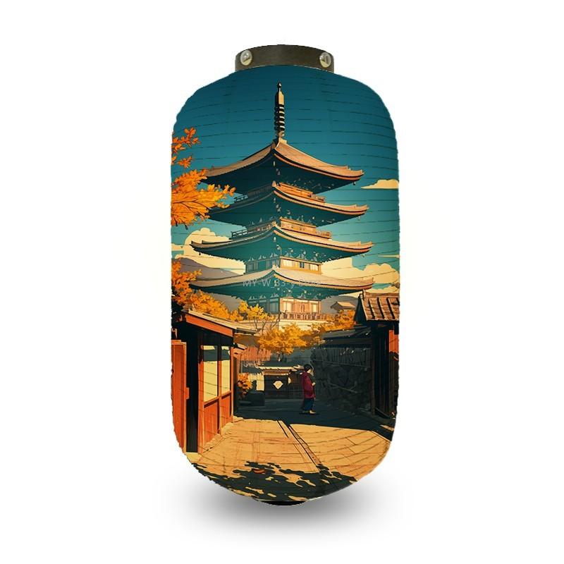 

1PC Japanese paper Lantern 20x35/25x50cm Pagoda Architectural Landscape Series Restaurant Pub Izakaya Cuisine Shop Decor 20x35cm