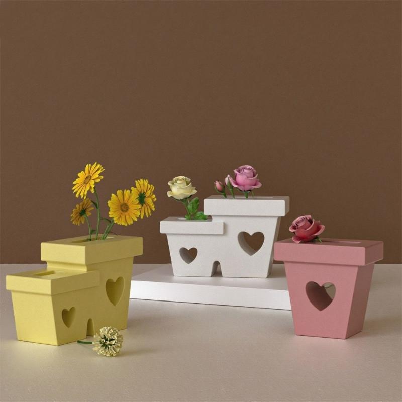 Artistic Hollow Heart Silicone Resin Mold Decorative Flowerpot Jewelry Making Craft Tool with Smooth Surfaces for Crafts