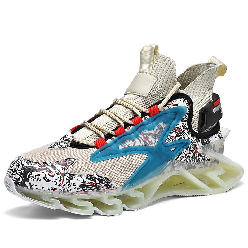 

Мужские кроссовки в стиле ретро, ​​мужская обувь с высоким берцем, дышащая мужская повседневная обувь на толстой подошве, модная нескользящая спортивная обувь, размеры 39–44 44 бежевый