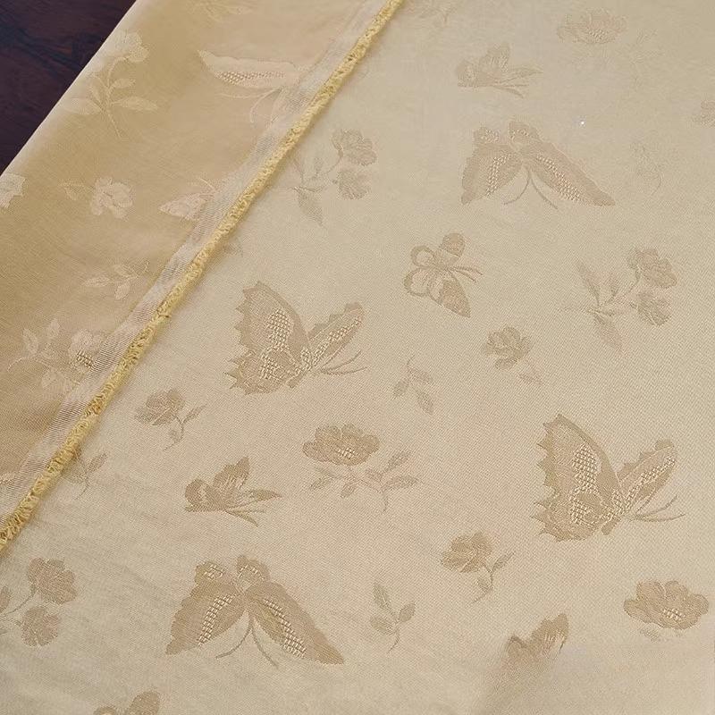 50x145cm Butterfly Jacquard Cotton Linen Fabric for Diy Sewing Dress Shirt Skirt Pants Clothing Vintage Summer Cloth