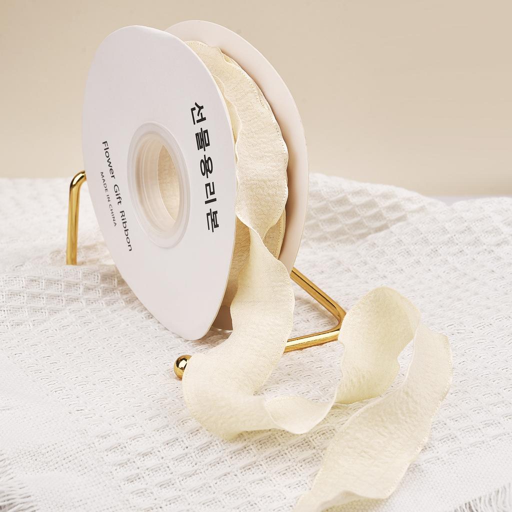 10 Jardów Wstążki z przędzy ogona rybiego Falowany brzeg Plisowana wstążka szyfonowa Materiał do pakowania prezentów Dekoracja DIY kwiatów na ślub, urodziny