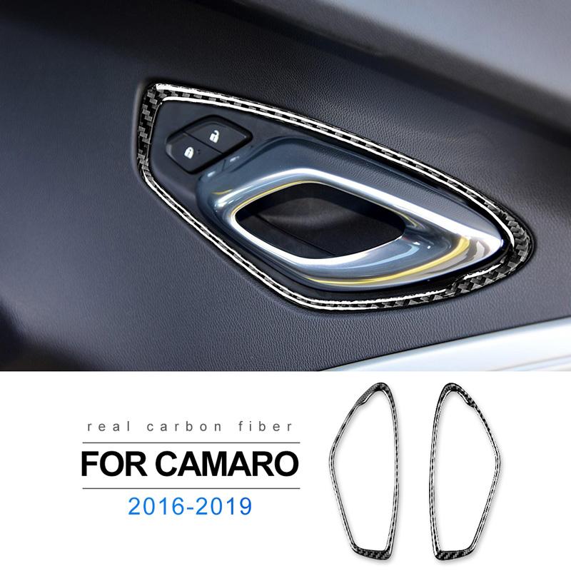 Real Soft Carbon Fiber for Chevrolet Camaro 2016 2017 2018 2019 2020 2025 2025 2025 Accessories Interior Trim Door Bowl Sticker