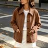Women's Casual Jacket with Pockets, Relaxed Loose Fit Outerwear for Everyday Wear
