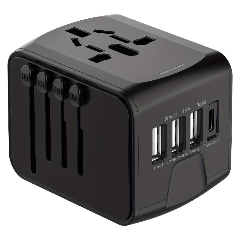

Universal Travel Adapter Travel Charger for US EU UK AUS Travel with 3 USB and 1 Type C Port Universal Plug