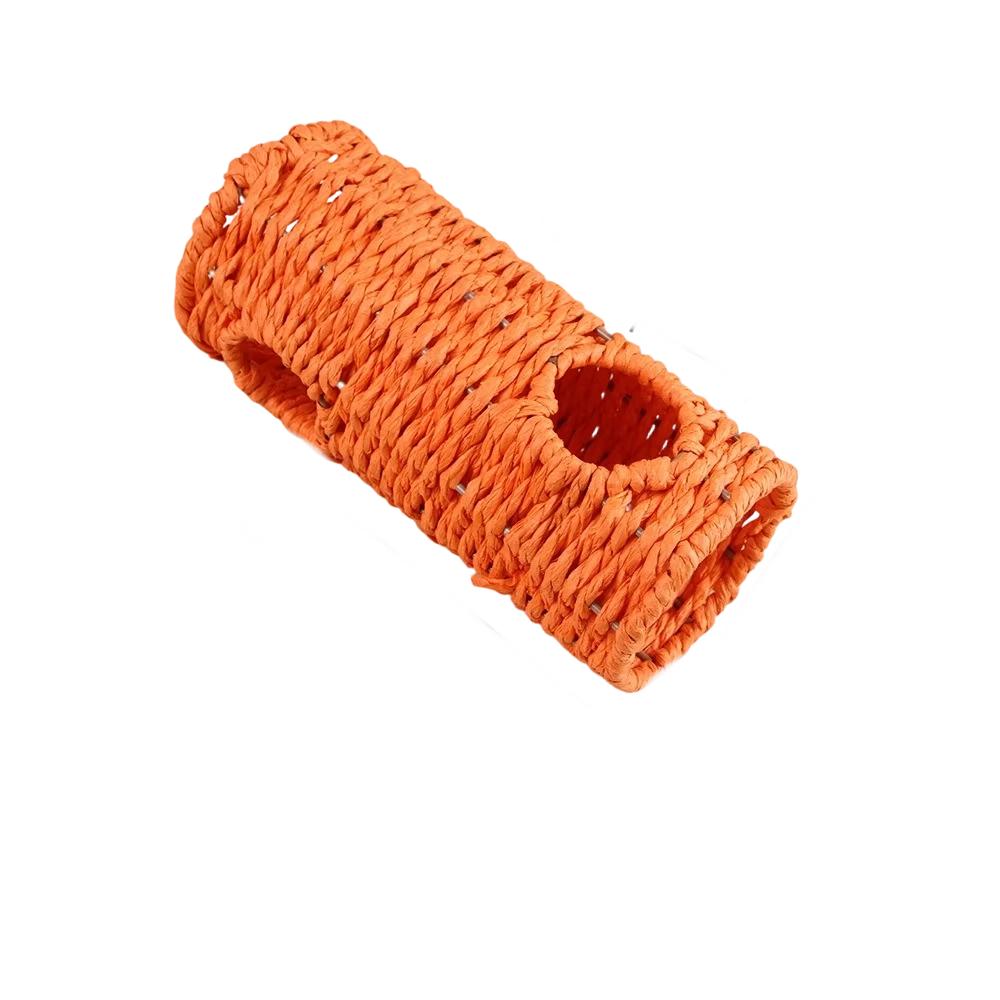 

Small Pet Tunnel Toy Handwoven Grass Tube for Hamsters Guinea Pigs Birds Natural Chew Tunnel Accessory one size оранжевый