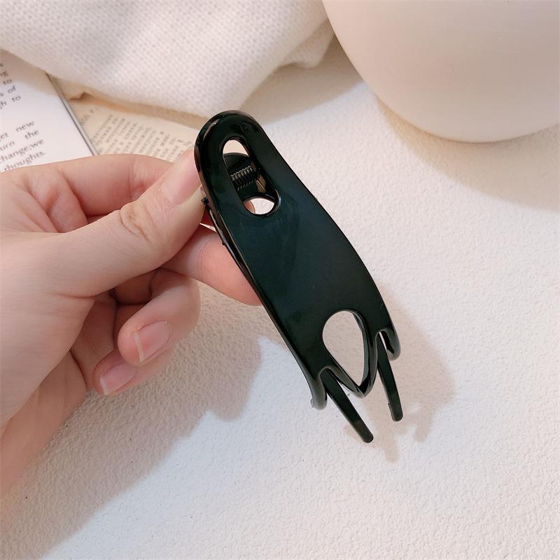 1pc Ink tea flower grasping clip, simple temperament, straight clip, hair clip, hair accessory