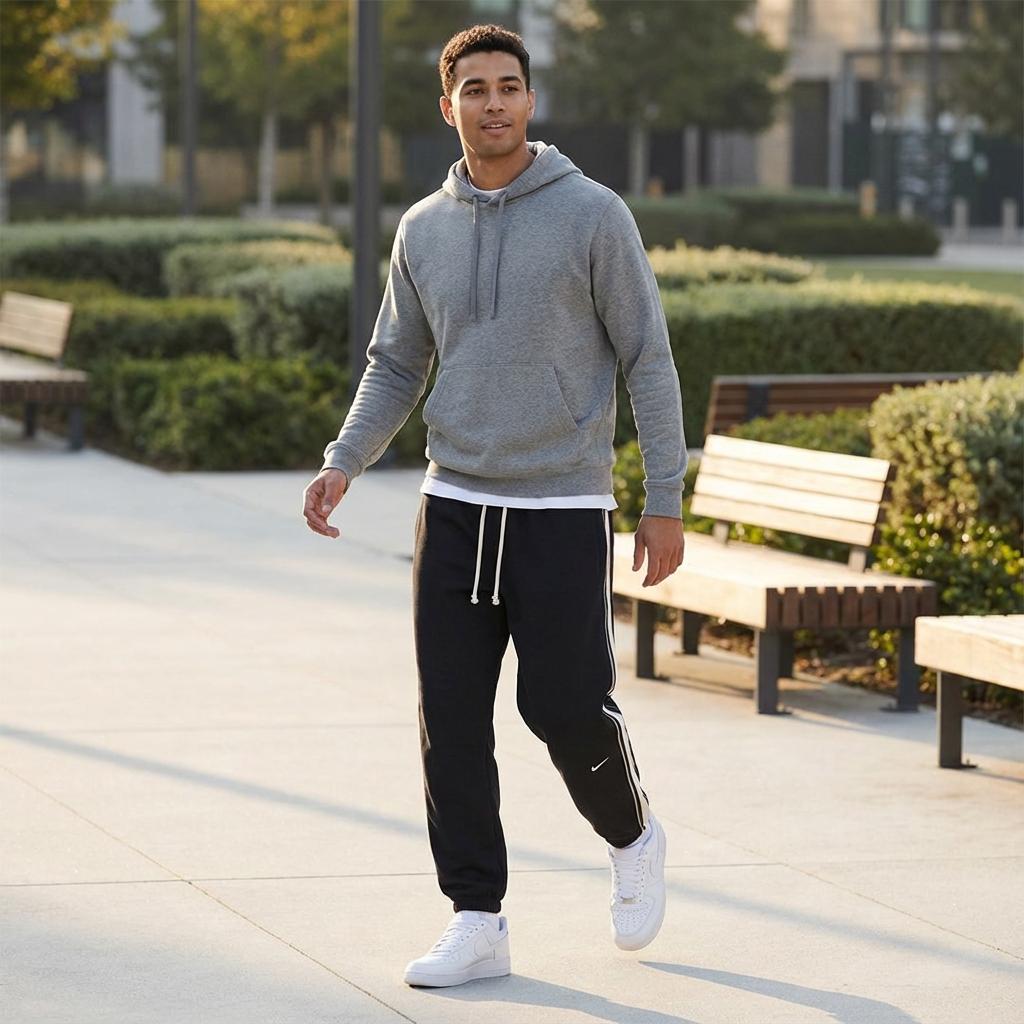 Nike Casual Simple Lace-Up Cuffed Knitted Sports Pants Men Bottoms Black HJ3884010