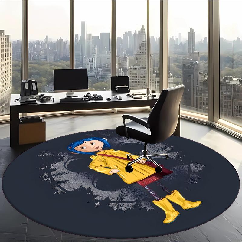 Coraline (5) Ofis için Yuvarlak Halı Ofis, Yatak Odası, Oturma Odası ve Ev Alanı için Dekoratif Yer Halısı