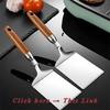 304 Stainless Steel Steak Spatula Non-stick Pancake Barbecue Tongs Wood Handle Frying Fish Spatula Rust Resistant Kitchen Tool