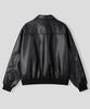 Black Moment Simplicity Vegan Leather Blouson Jacket [Black]