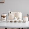Suet Jade White Porcelain Guochao Ink and Wash Travel Tea Set, a Pot of Four or Six Cups, New Chinese Express Cup Light Luxury Business Gifts