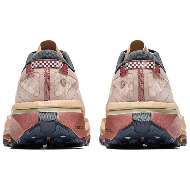 Anta Slip Resistant Abrasion Resistant Cushioning Low top Carbon Plate Trail Running Shoes Women's White Brown Sneakers 122515516A-2