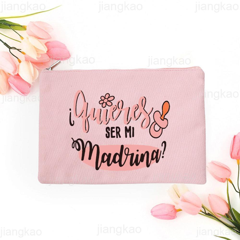Best Godmother In World Print Make Up Bag Women Travel Neceser Cosmetic Bag Travel Toiletry Organizer Zipper Pouch Madrina Gifts