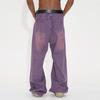 New Spring Denim Pants Men and Women High Quality Men's Denim Pants Jeans Retro Gradient Color Wide Leg Pant Men