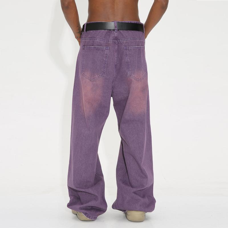New Spring Denim Pants Men and Women High Quality Men's Denim Pants Jeans Retro Gradient Color Wide Leg Pant Men