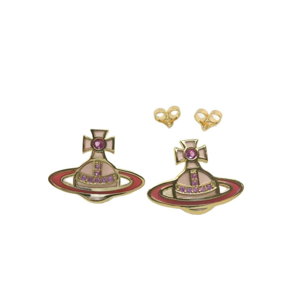 Concetta Cixi Glass Saturn Set: Necklace, Bracelet, Stud Earrings - Women's Luxurious Punk Clavicle Chain