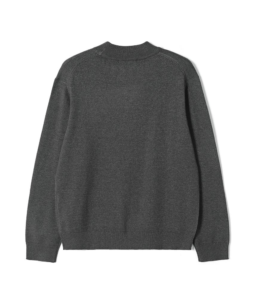 ADHOC Unisex Basic Mock Neck Knit (Dk-Grey) (Hcalka2)
