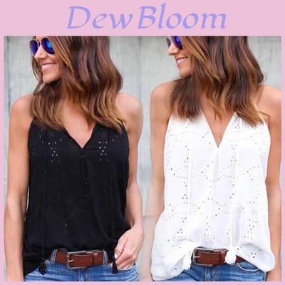 Elegant Women's Cotton Lace Top With Embroidery For Summer Casual Outfits