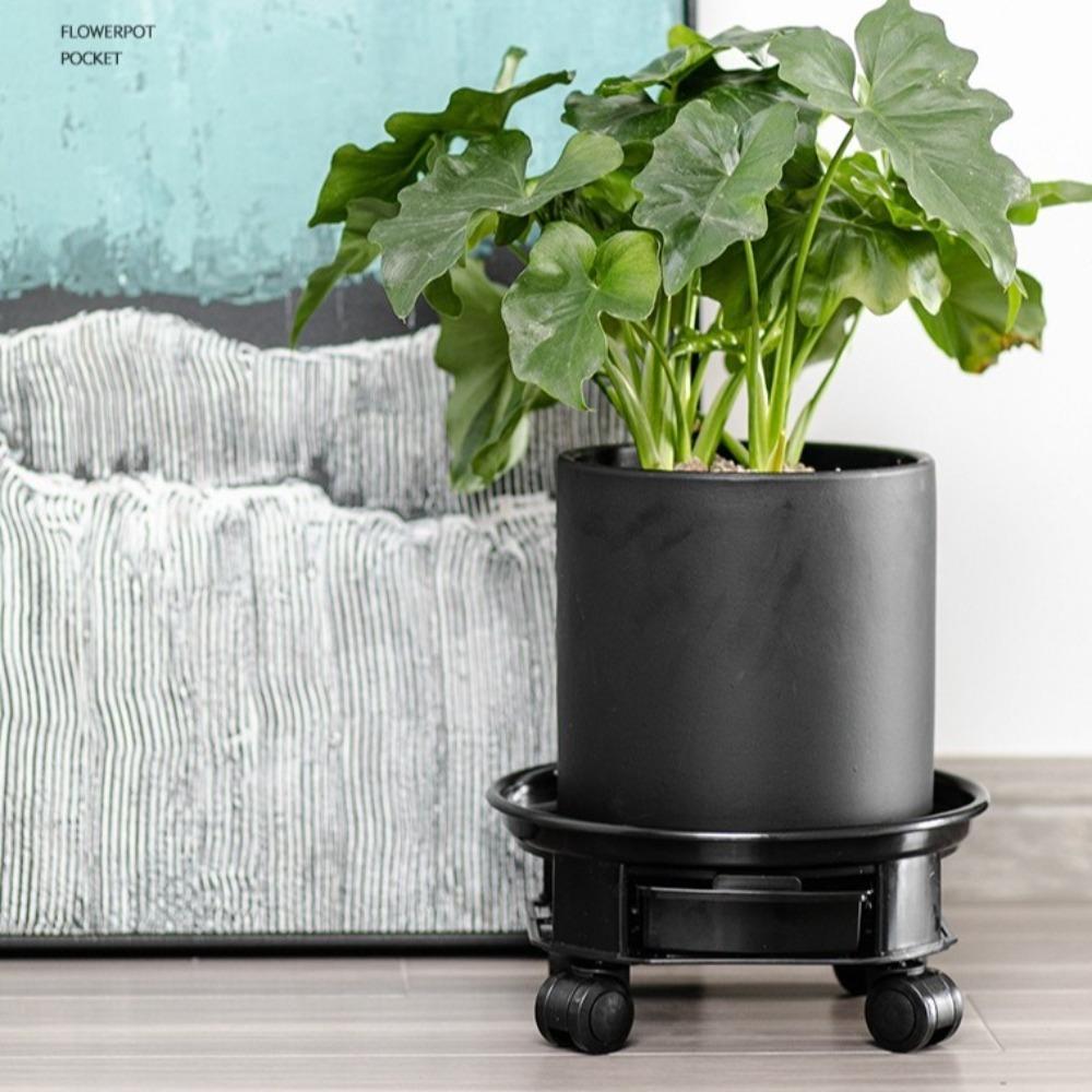 360-degree Rolling Movable Flower Pot Tray Round Flower Planter Stand Flower Pot Mover  Indoor Use