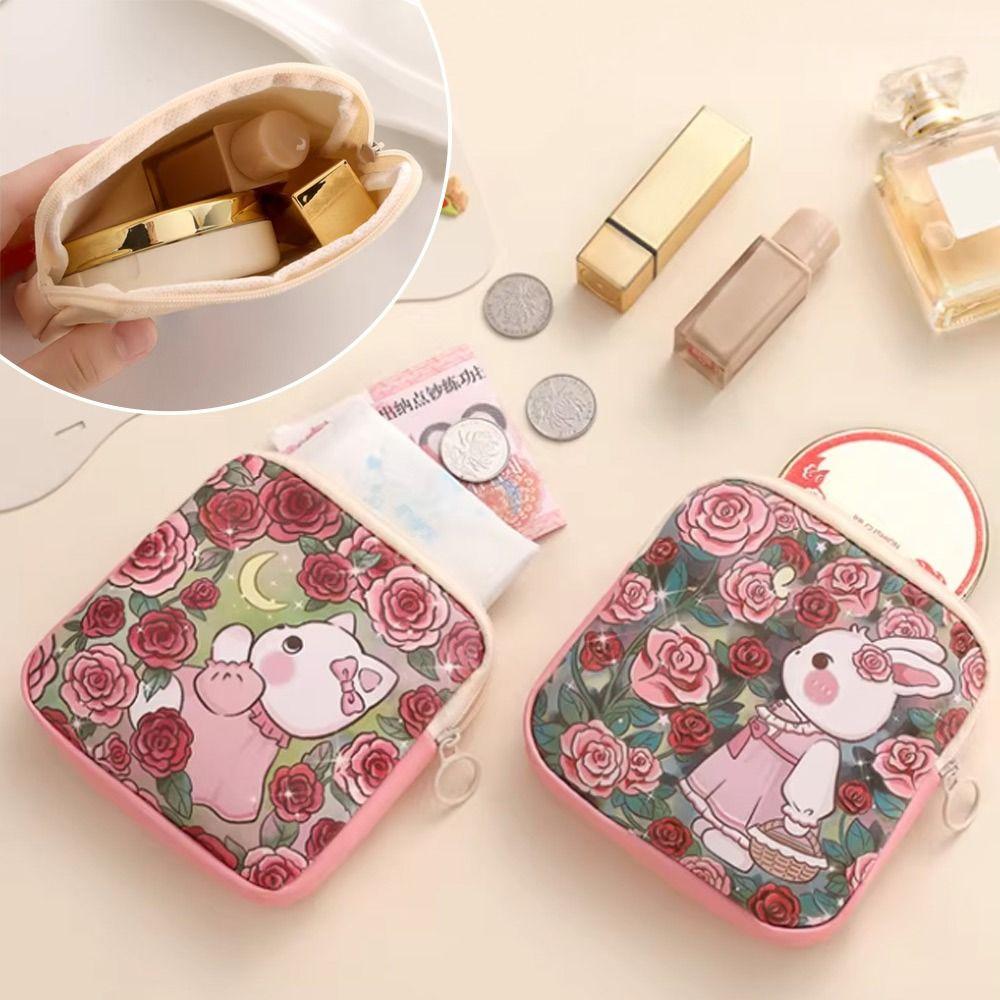 Creative Zipper Pouch Sanitary Pads Bag Large Capacity Multipurpose Coin Purse Sundries Storage Pouch Travel