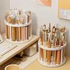 1pc Rotor 360° Rotating Brush Holder with Insert Mount, Glazed Plastic Spin-N-Swap Stand, Space-Saving Desktop for Art Brushes, Makeup Tools, Pens