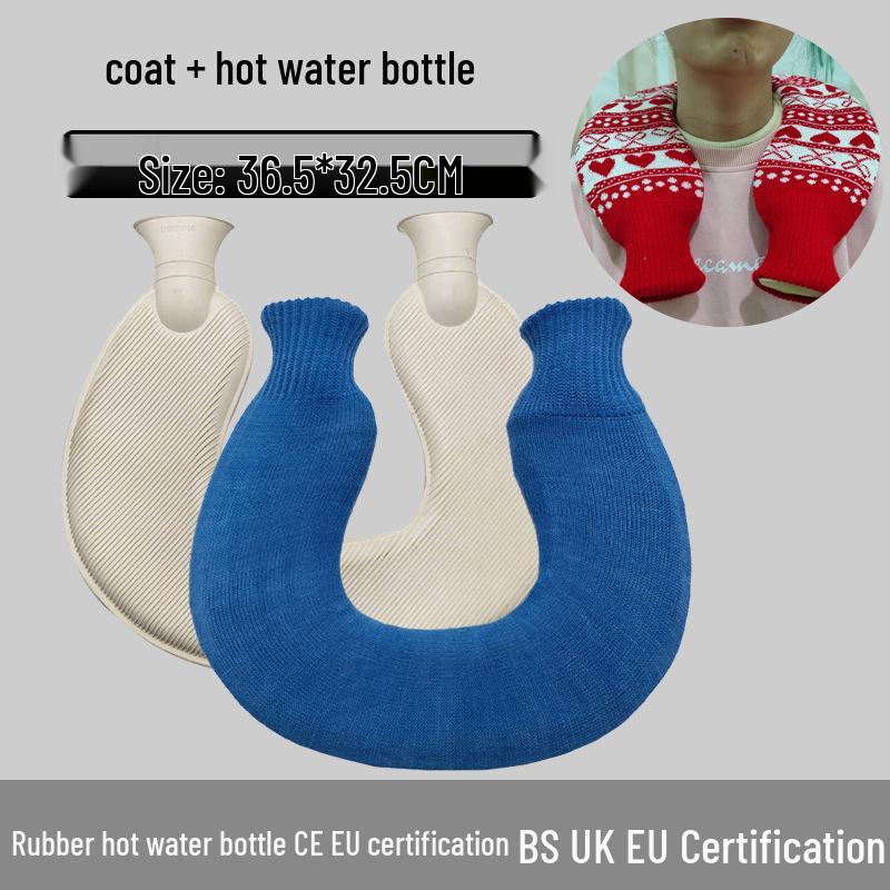 Explosion-Proof Hot Water Bottle: Rubber Design for Stomach and Feet, Long-Lasting Warmth