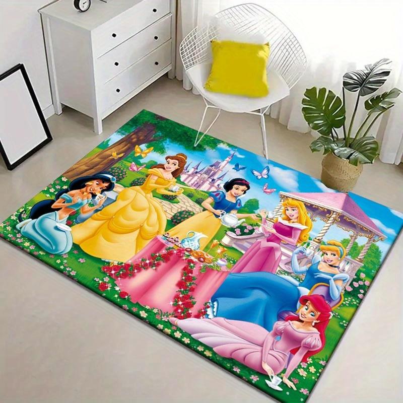 1pc Princess Pattern Area Rug Soft Flannel Floor Mat for Living Room,Office,Bedroom and Carpet,Sofa Coffee Table Floor Mat