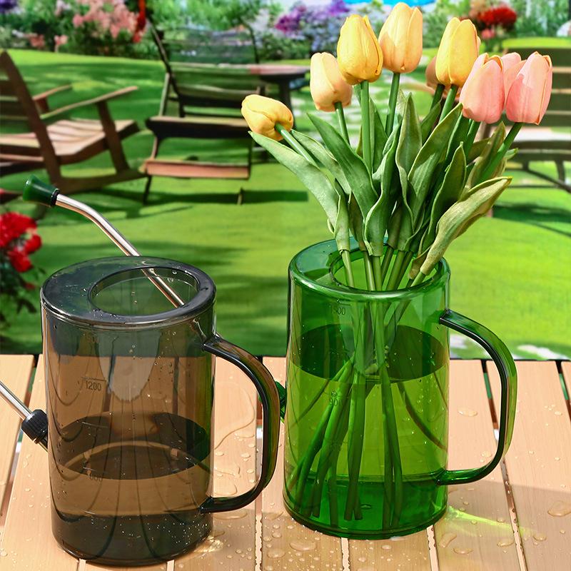 Large Capacity Stainless Steel Watering Can with Long Spout for Indoor Plants